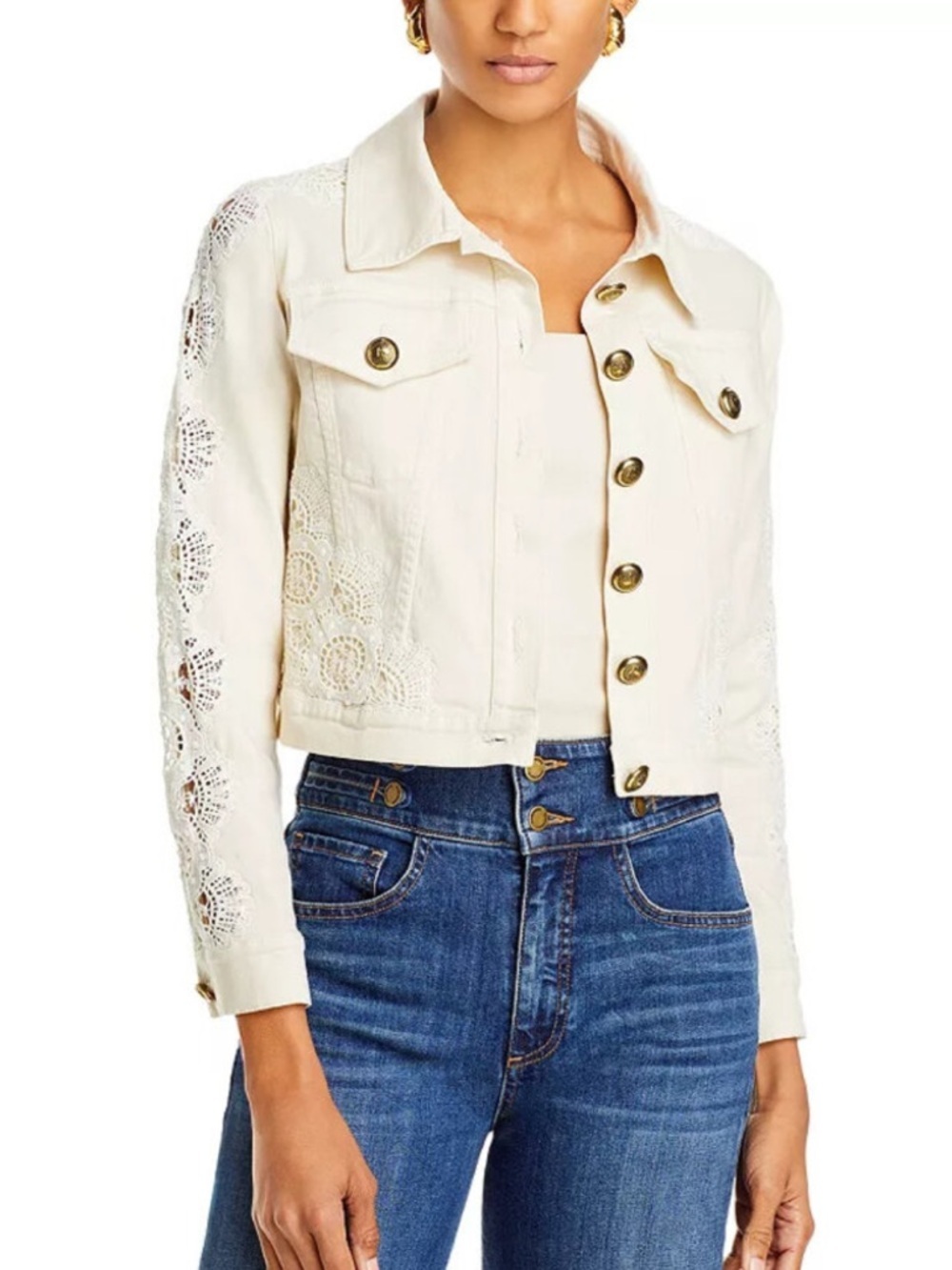 Ramy Brook Nalani Jacket Ecru Lace Denim